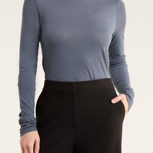 Vince Obsidian Blue Grey Essential Long Sleeve Turtleneck Size Extra Small